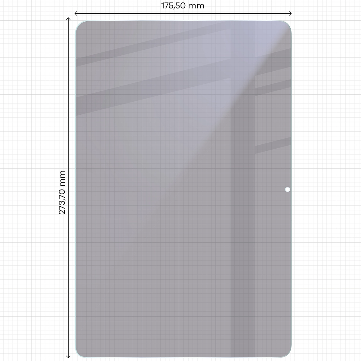 Wymiary szkła Bizon Tab Hybrid Shadow do Poco Pad M1